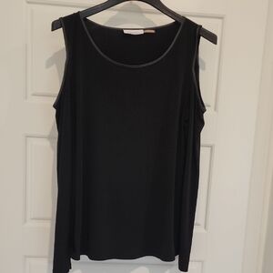 Calvin Klein Classic Black Cold Shoulder Long Sleeve Top